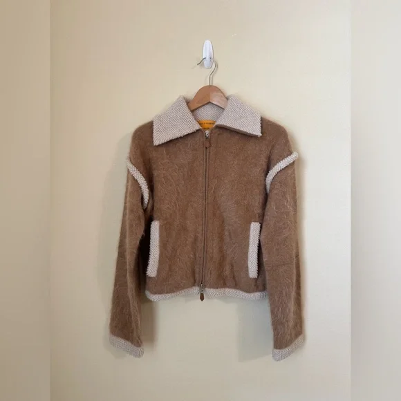 Guest In Residence Grizzly Jacket 100% Cashmere Almond Oatmeal XS - Picture 1 of 9